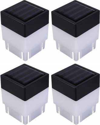 No Brand Paquete De 4 - Luces Solares De Columna Led - Luces Solares De Columna De 7x7 - Iluminaci&oacute;n Solar Para Jard&iacute;n - Luces De Pie Para Jard&iacute;n Exterior - Lu