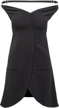 Courr&egrave;ges Black Off Shoulder Mini Dress