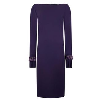Alberta Ferretti Dames, Jurken, Paars, Maat: S Viscose