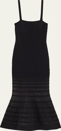 SIMKHAI Vallarie Stripe Illusion Midi Dress