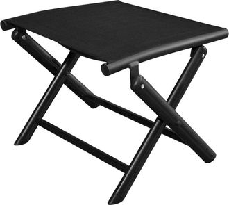 vidaXL Folding Footstool Black Aluminum and Textilene