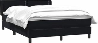 vidaXL Cama Box Spring Con Colch&oacute;n Terciopelo Negro 160x220 Cm Vidaxl