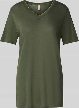 Soyaconcept T-Shirt aus Leinen-Viskose-Mix Modell EMEL in Dunkelgruen, Größe M