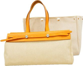 Herm&egrave;s Natural Toile H Tote Bag (Pre-Owned)