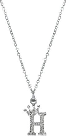 Generic 26 English Letters Full Pendant Necklace For Women Rhinestone Necklaces A Z Alphabet Initial Teen Girls Jewelry Rose Long (H, One Size)