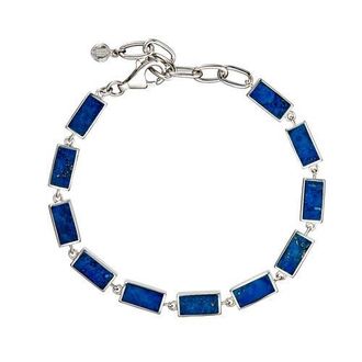 Jan Leslie Dash Rectangle Link Bracelet in Blue at Nordstrom