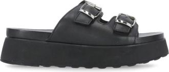 Cult Janis 3146 Sandal - Dames - Sandalen - Zwart - 41 EU - Leer - Schoenen