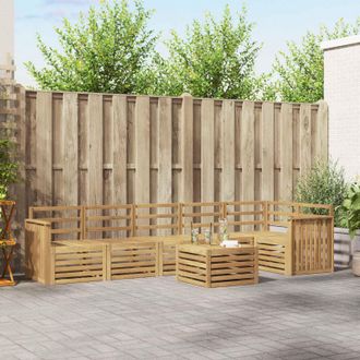vidaXL Vidaxl Set Di Divani Da Esterno 7 Pz Bianco Legno Di Acacia Massello