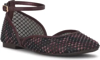 Jessica Simpson Laelli Ankle Strap Flat in Cherry Mahogany at Nordstrom, Size 7.5