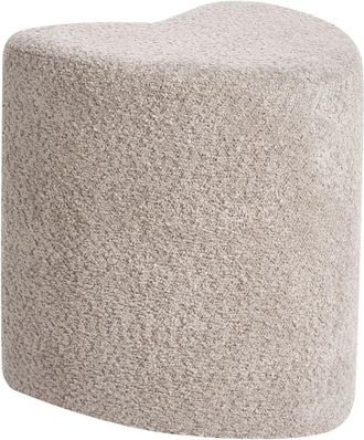 Beliani Beliani - Heart Shaped Upholstered Pouffe Footstool Ottoman Chenille Light Brown Scotia