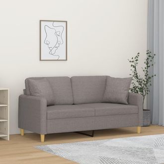vidaXL Sof&aacute; De 2 Plazas Con Cojines Tela Gris Taupe 140 Cm Vidaxl