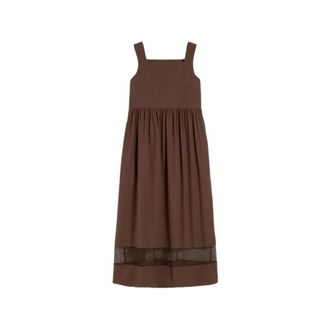 Max Mara Wkdgola Katoenen Jurk zonder Mouwen - Dames - Casual kleedjes - Bruin - 3XL - Katoen - Kleedjes