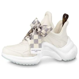 Louis Vuitton (WMNS) LOUIS VUITTON Archlight 1.0 Sneakers Cream White with Plaid Ribbon 1AB43V
