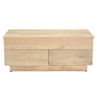 Miliboo Tavolino Elevabile Rettangolare In Legno Chiaro Di Mango Massiccio L102 Cm Nexo