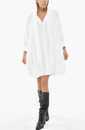 Loewe Balloon-Sleeve Cotton Blouse with Tone-on-Tone Stripes Loewe