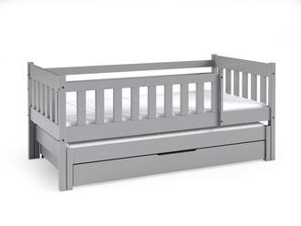 AKL FURNITURE Cama infantil pino gris 80x160