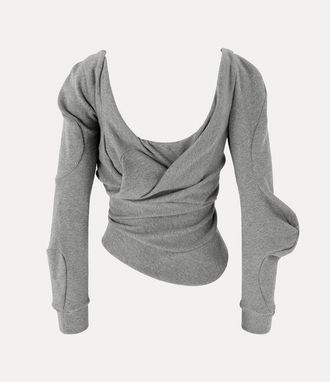 Vivienne Westwood Long Sleeve Bounce Top Loop Back Felpa Grey XL Women
