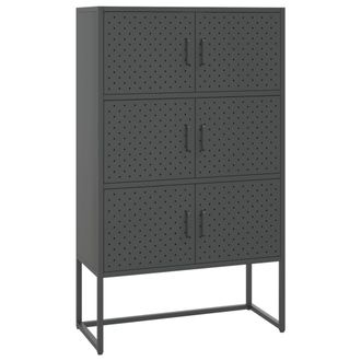 vidaXL Aparador De Acero Antracita 80x35x135 Cm Vidaxl