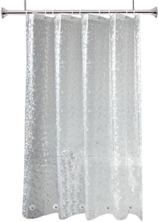OEM Cortina De Ducha, Cortina De Ducha Transparente M&aacute;s Gruesa, Impermeable, Material Sint&eacute;tico Peva (piedra Triturada), 180 X 200 Cm, Blanca