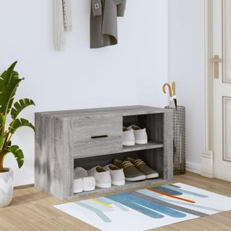 vidaXL Vidaxl - Mueble Zapatero De Madera Contrachapada Gris Sonoma 80x35x45 Cm