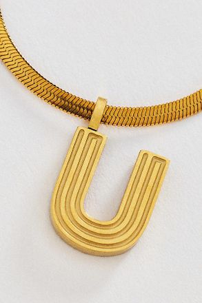Anthropologie Water Resistant Initial Necklace