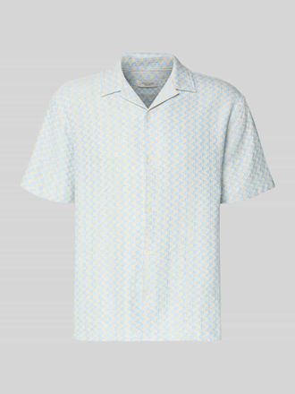 Jack & Jones Jack & Jones Regular Fit Freizeithemd im Allover-Look Modell MONTAUK in Hellblau, Gr&ouml;&szlig;e XXL