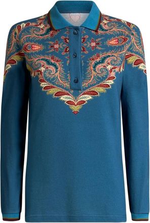 Etro Polo con stampa paisley - Blu