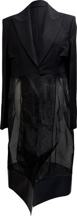 Givenchy Pre-owned Womens Cut-Out Tailored Coat in Black Wool - Size Medium