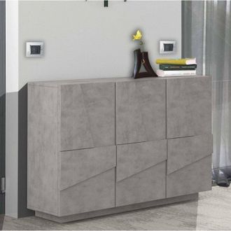 Dmora Dmora Mobile da ingresso a 3 ante e ripiani interni, Made in Italy, Entratina moderna, Credenza per atrio, cm 121x38h86, colore Grigio Cenere, con