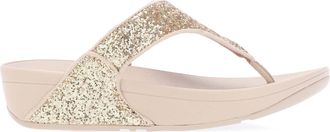 FitFlop Fitflop Lulu Glitter Toe Thongs Womens Platino Sandals - Beige - Size UK 7