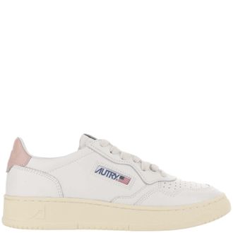 Autry Round Toe Leather Trainers with Front Lacing and Iconic Logo