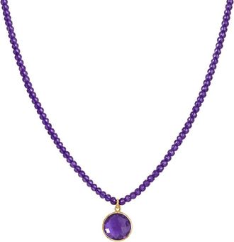 Jewelmak 14K African Amethyst Necklace