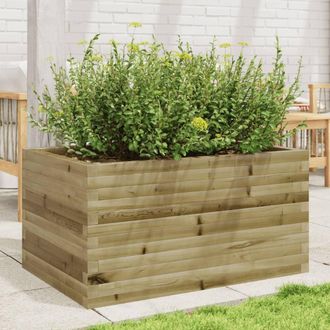 Berkfield Home Garden Planter 90x60x45.5 cm Impregnated Wood Pine in Brown