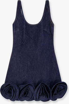 Self Portrait Denim mini dress with 3D flowers - SELF PORTRAIT - gender_Woman