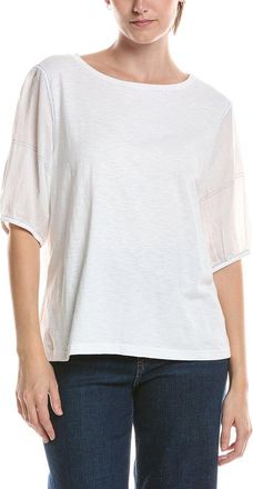Nic+Zoe Nic & Zoe Linen Sleeve Cotton T-Shirt