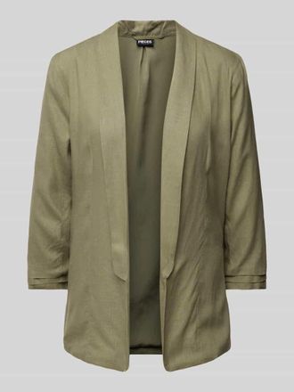 Pieces Regular Fit Blazer aus Viskose-Leinen-Mix Modell PIA BOSELLA in Khaki, Gr&ouml;&szlig;e XS