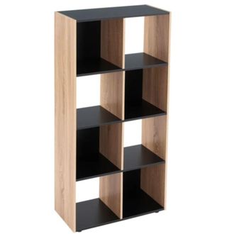 Unimasa Estanter&iacute;a cubo de madera MDF negra y beige
