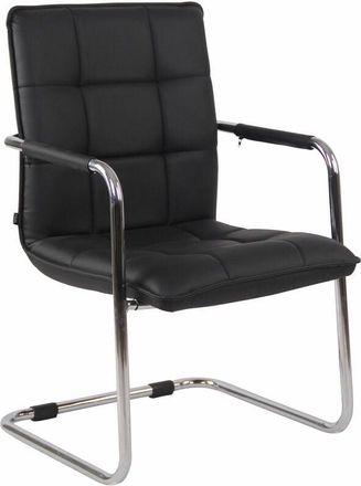 Clp Clp - Silla De Conferencia Gandia En Cuero Sint&eacute;tico Negro Cromado