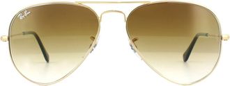 Ray-Ban Aviator Gold Brown Gradient Sunglasses