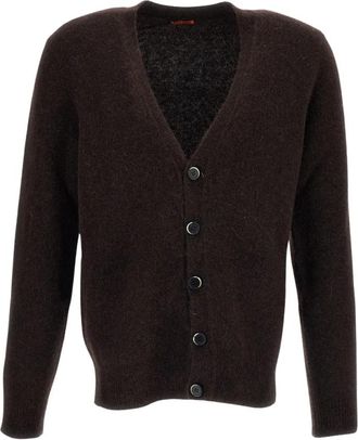 Barena Klassieke V-hals Cardigan - Heren - Vesten - Bruin - L - Wol - Truien & Vesten