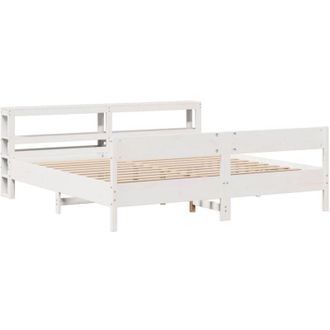 vidaXL Vidaxl - Cama Sin Colch&oacute;n Madera Maciza De Pino Blanca 180x200 Cm