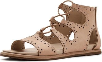Lucky Brand Sartea Perforated Gladiator Sandals Womens Sandals Dusty Sand : 5.5 M, Leather