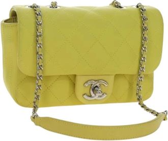 Chanel Pre-owned Vintage Schoudertas - Dames - Vintage Schoudertas - Geel - ONE Size - Leer - Vintage