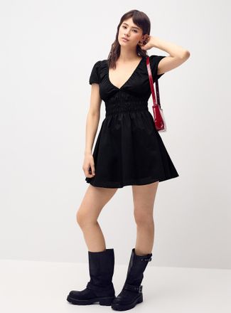 Twik Womens Smocked poplin minidress