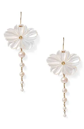 Chan Luu Magnolia Freshwater Pearl Drop Earrings in White Mop at Nordstrom