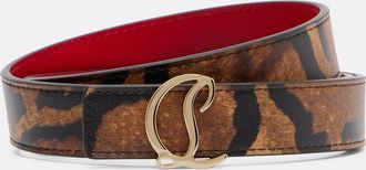 Christian Louboutin Cintura in pelle con stampa leopardata