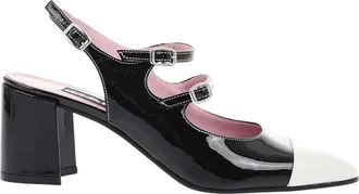 Carel Black Leather Slingback Pumps