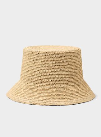 Simons Womens Minimalist raffia cloche hat Exclusive collection from Italy
