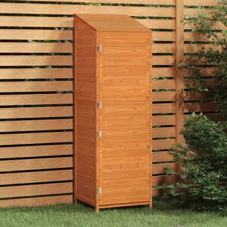 Berkfield Home Garden Shed Brown 55x52x174.5 cm Solid Wood Fir