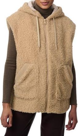 Bernardo Faux Shearling Hooded Vest in Beige at Nordstrom Rack, Size Small